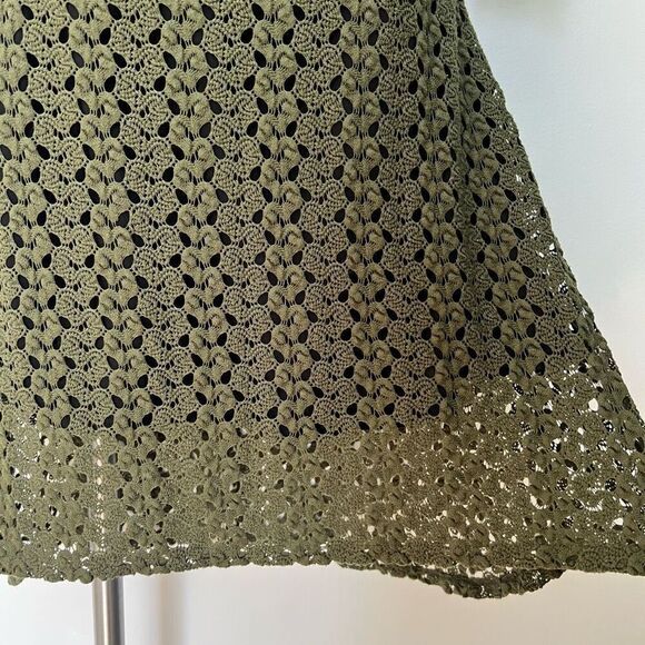 Cynthia Rowley Crochet High Low Fit n Flare Dress Green - Picture 5 of 9